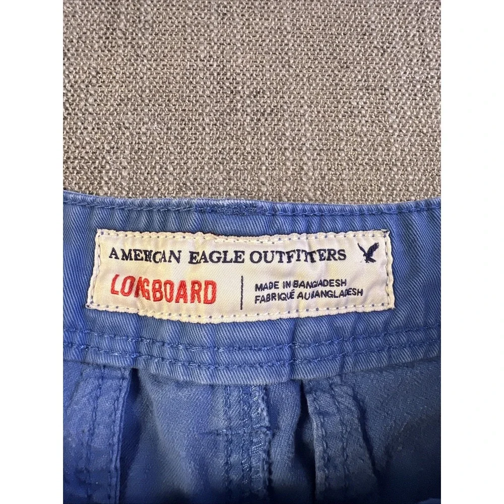 American Eagle Outfitters Longboard Shorts Mens Size 31 Flat Front Blue Y2K